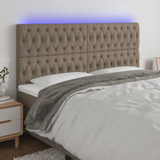 LED uzglavlje smeđesivo 180x7x118/128 cm od tkanine