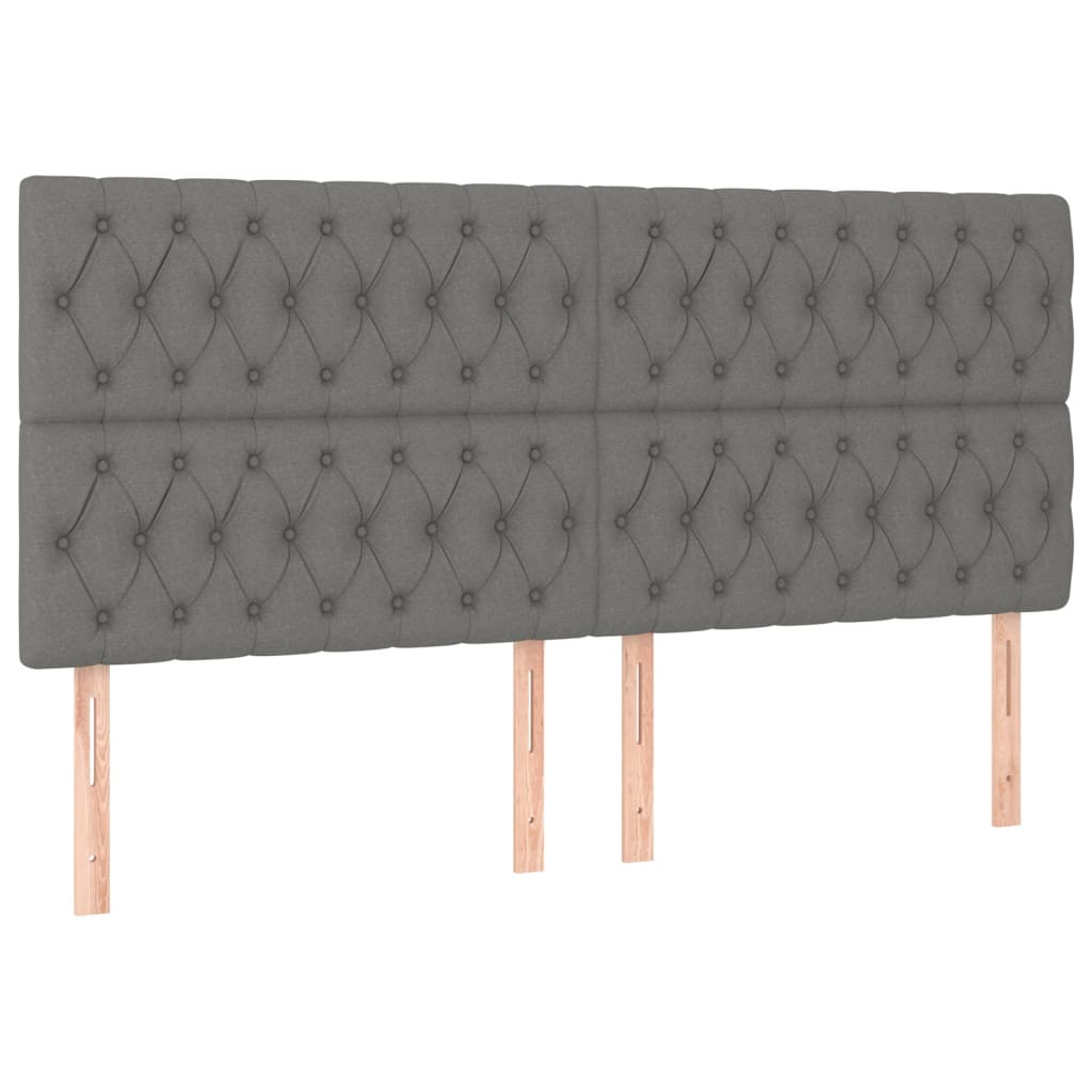 LED uzglavlje tamnosivo 200x7x118/128 cm od tkanine