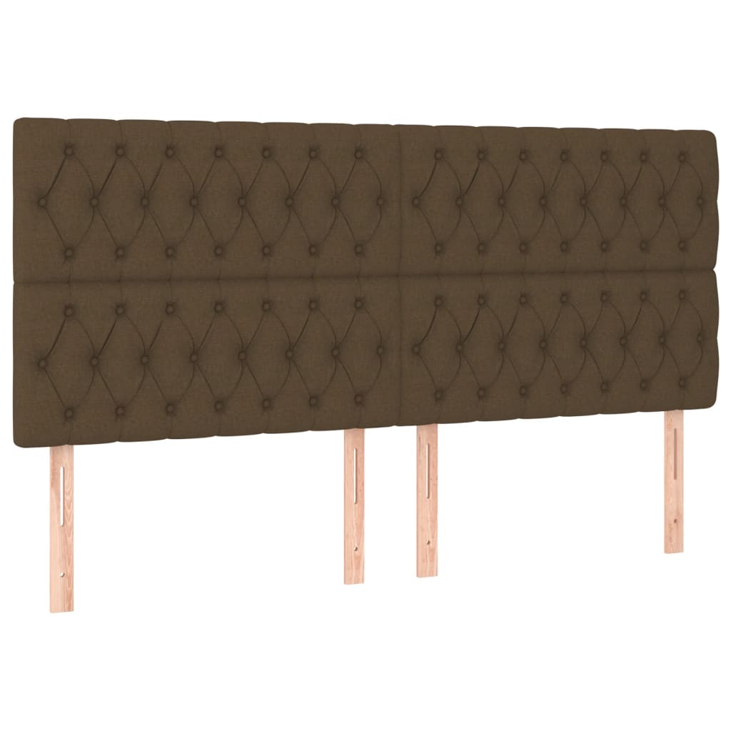 LED uzglavlje tamnosmeđe 200x7x118/128 cm od tkanine