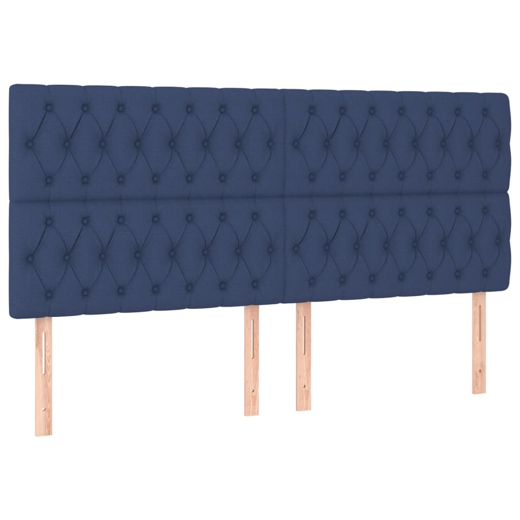 LED uzglavlje plavo 200x7x118/128 cm od tkanine