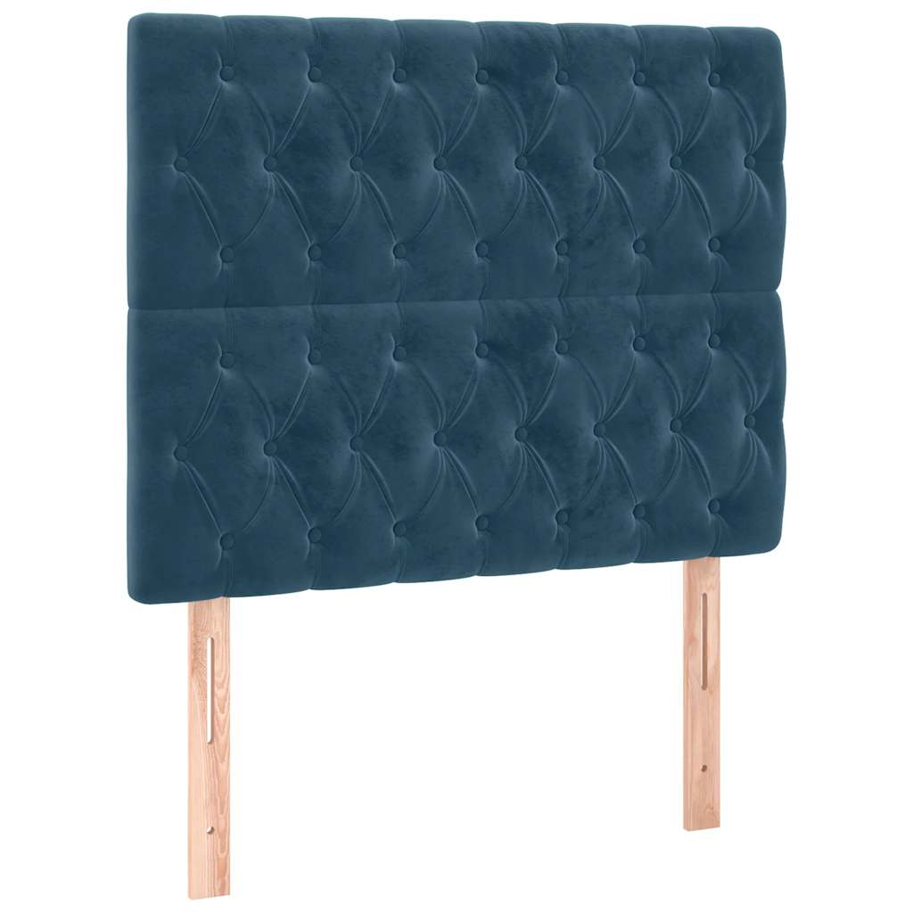 LED uzglavlje tamnoplavo 100x7x118/128 cm baršunasto