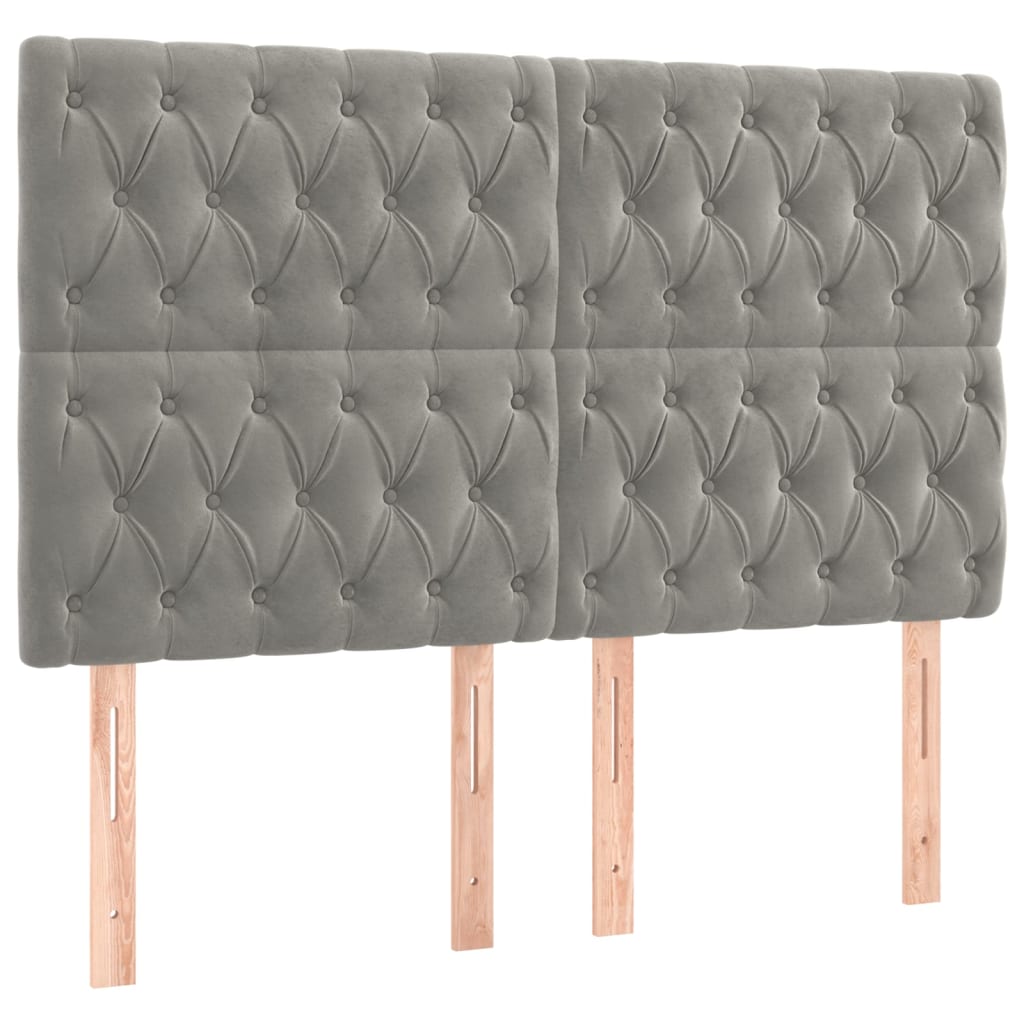 LED uzglavlje svjetlosivo 144x7x118/128 cm baršunasto