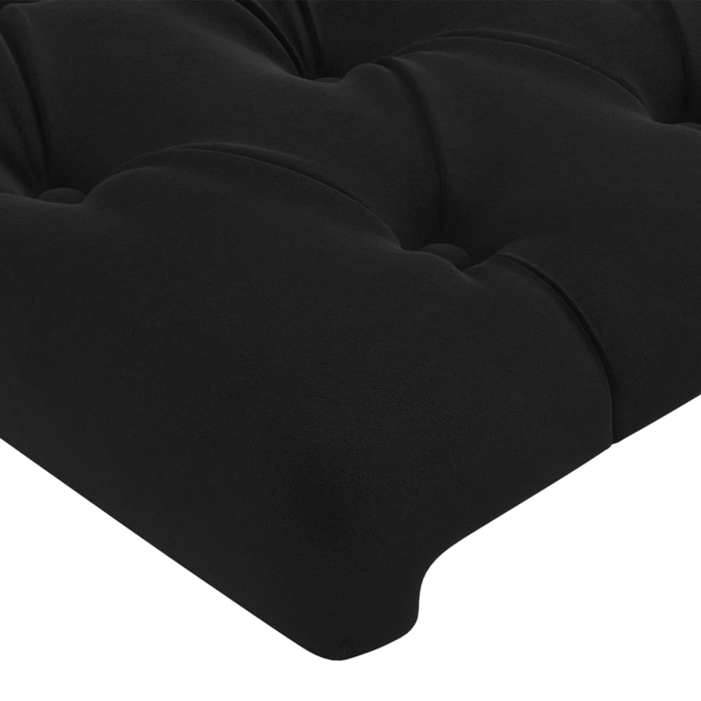 LED uzglavlje crno 160x7x118/128 cm baršunasto