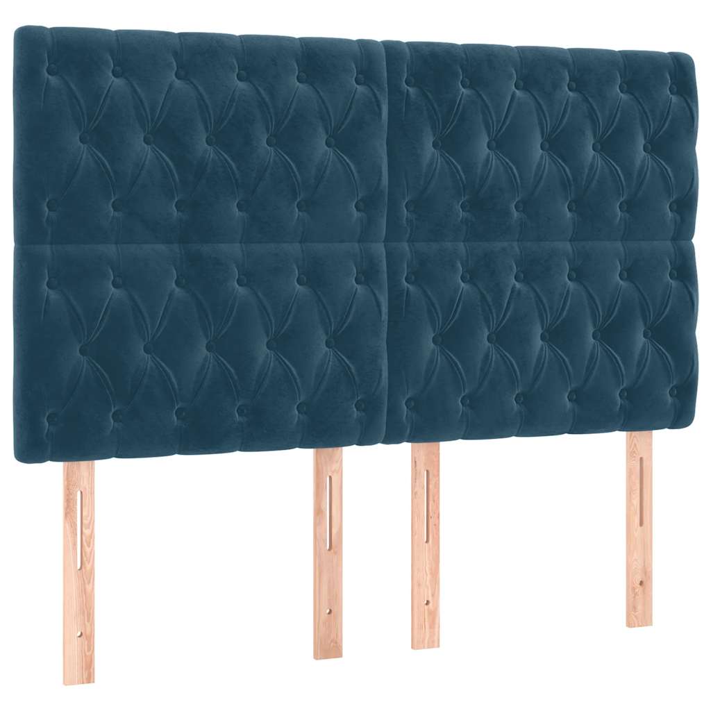 LED uzglavlje tamnoplavo 160x7x118/128 cm baršunasto