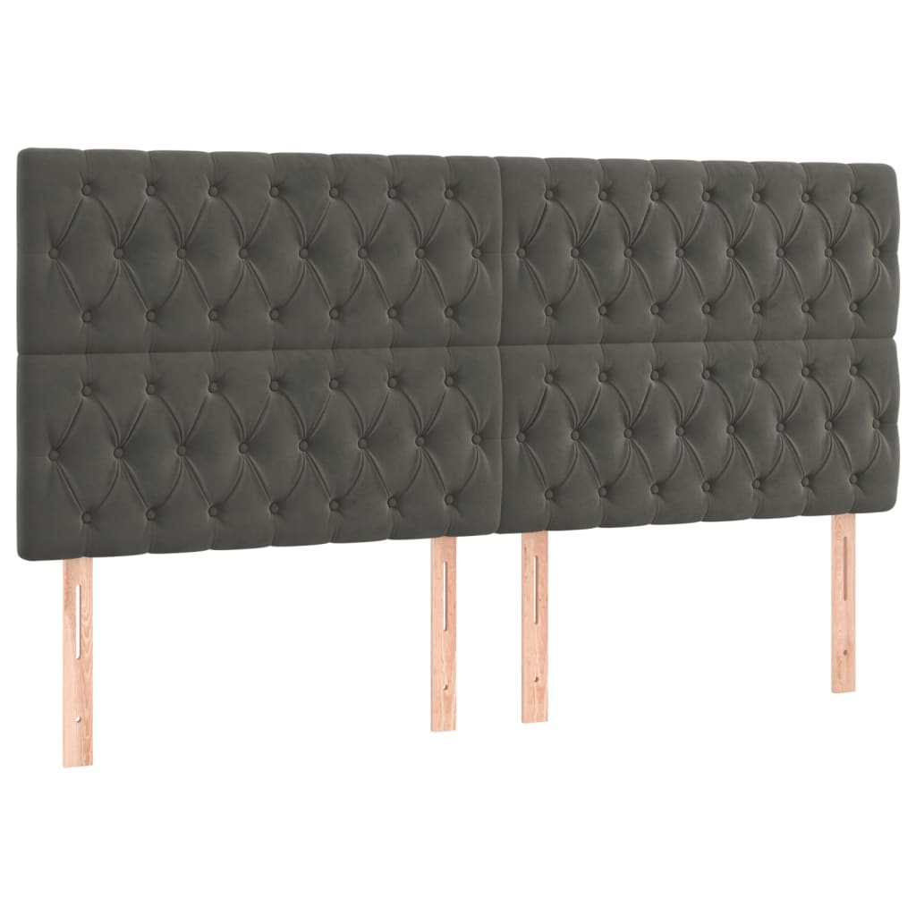 LED uzglavlje tamnosivo 180x7x118/128 cm baršunasto