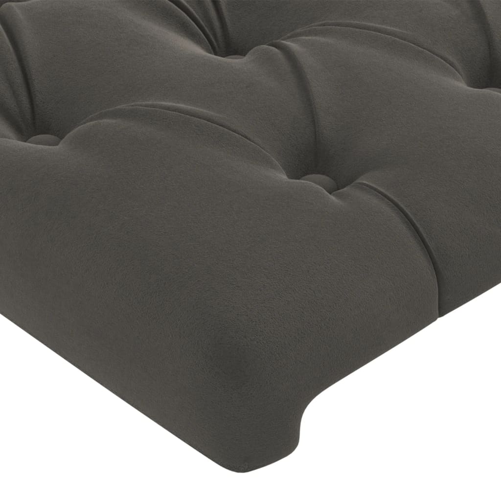 LED uzglavlje tamnosivo 180x7x118/128 cm baršunasto