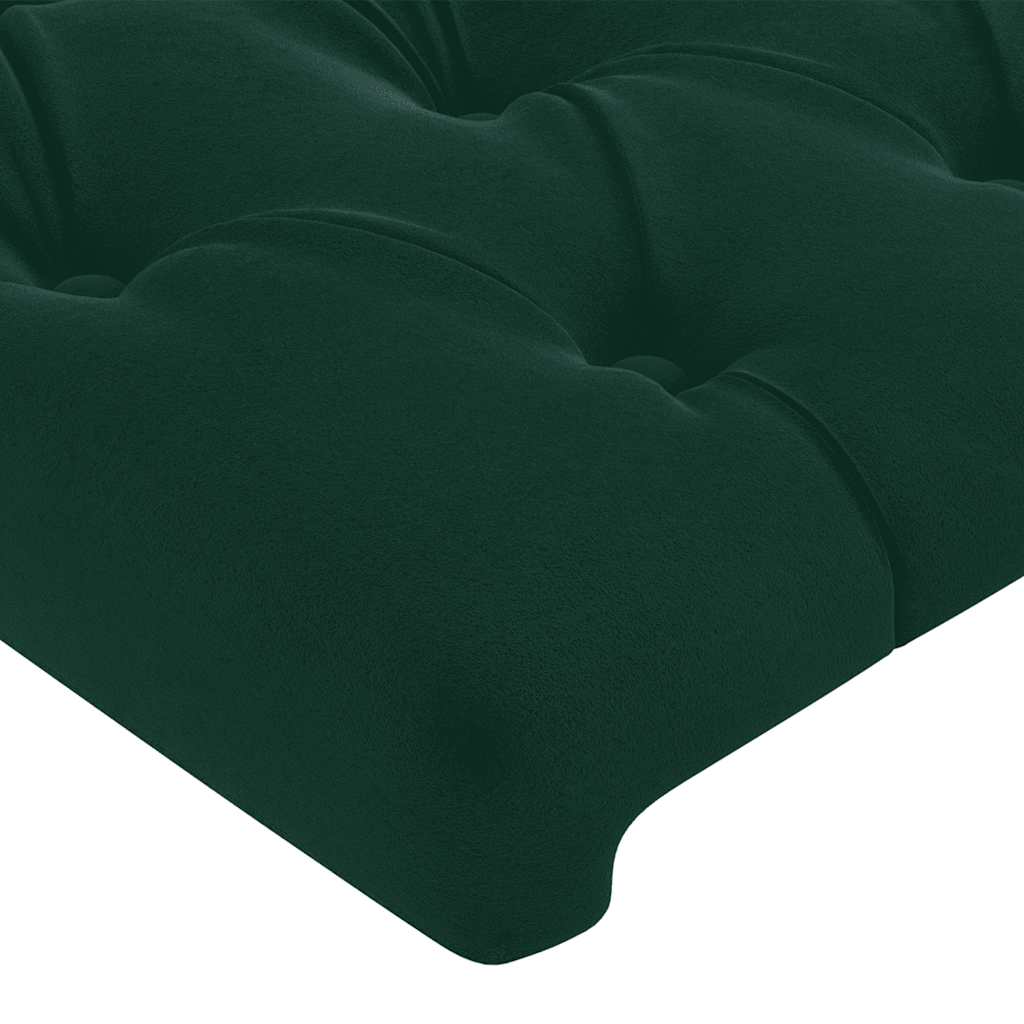 LED uzglavlje tamnozeleno 180x7x118/128 cm baršunasto