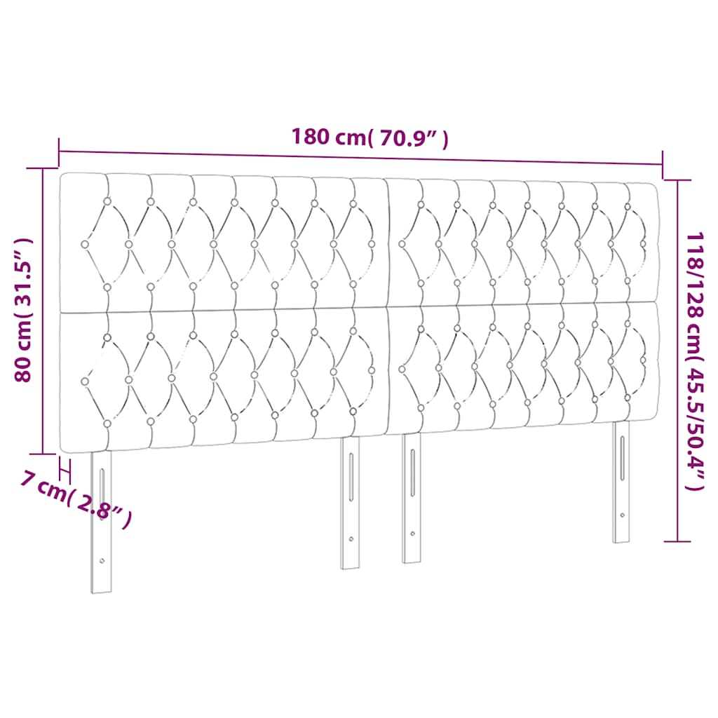 LED uzglavlje tamnozeleno 180x7x118/128 cm baršunasto