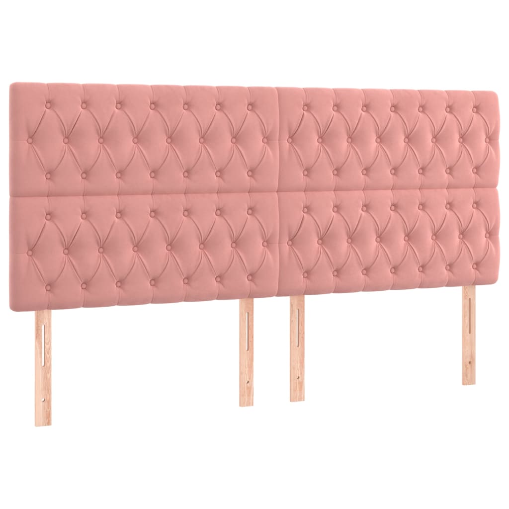 LED uzglavlje ružičasto 180x7x118/128 cm baršunasto