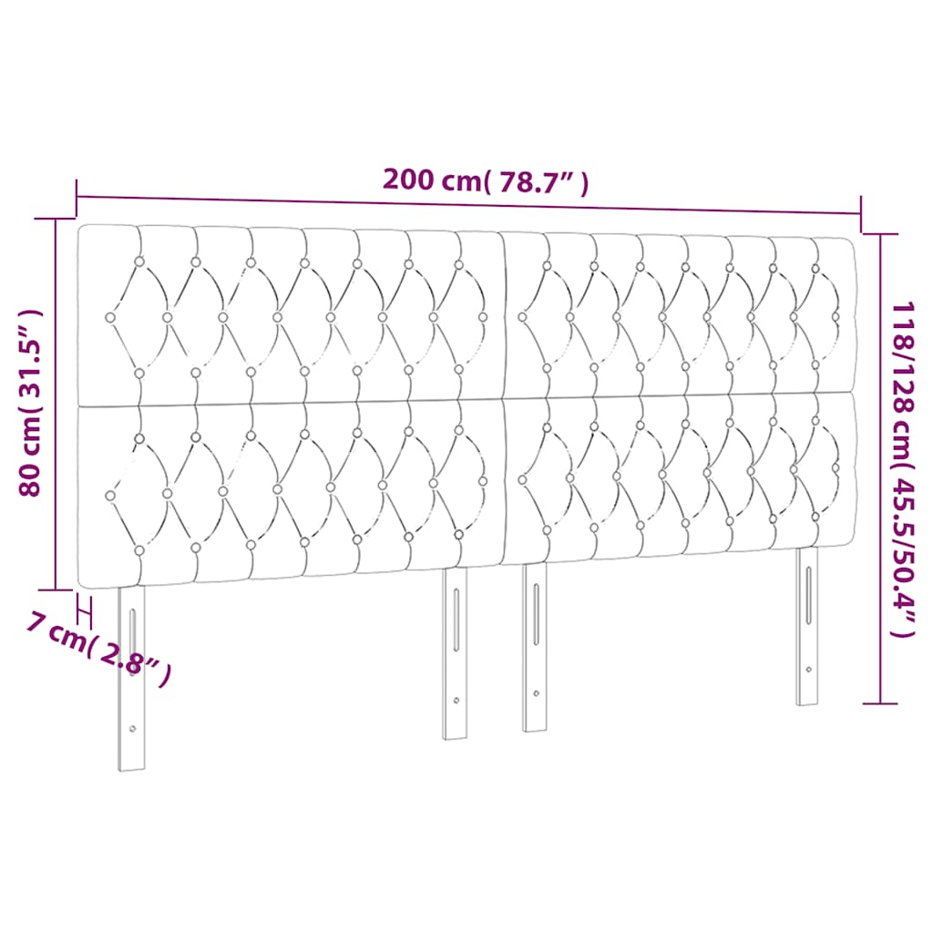 LED uzglavlje tamnozeleno 200x7x118/128 cm baršunasto