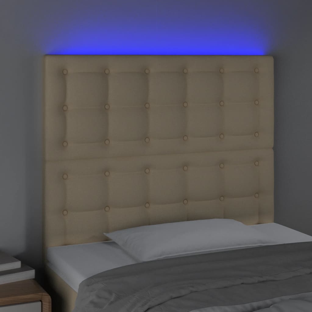 LED uzglavlje krem 80x5x118/128 cm od tkanine