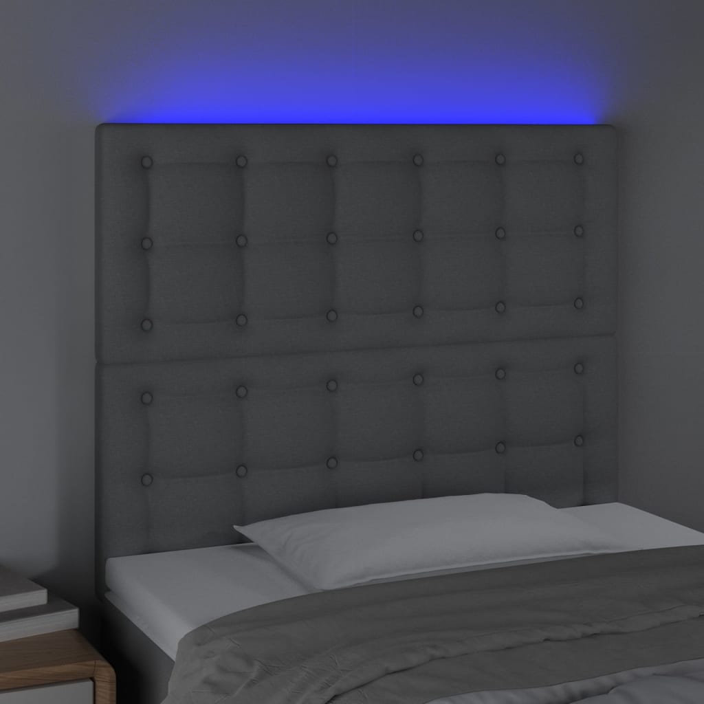 LED uzglavlje svjetlosivo 100x5x118/128 cm od tkanine