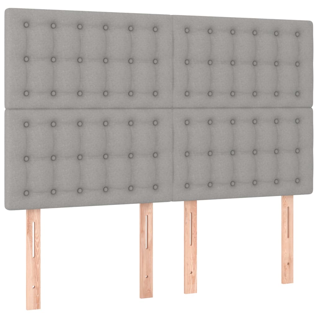 LED uzglavlje svjetlosivo 144x5x118/128 cm od tkanine