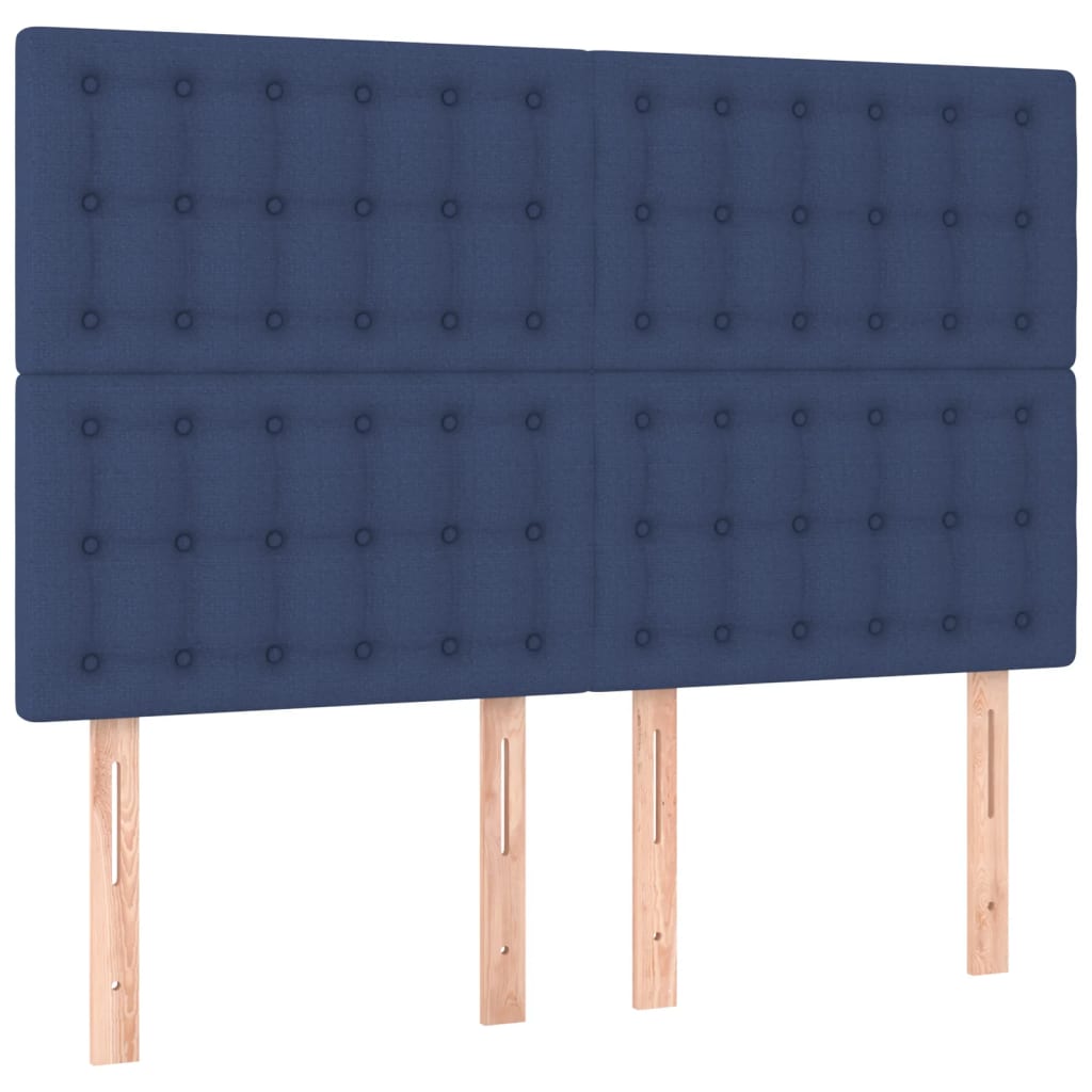 LED uzglavlje plavo 144x5x118/128 cm od tkanine