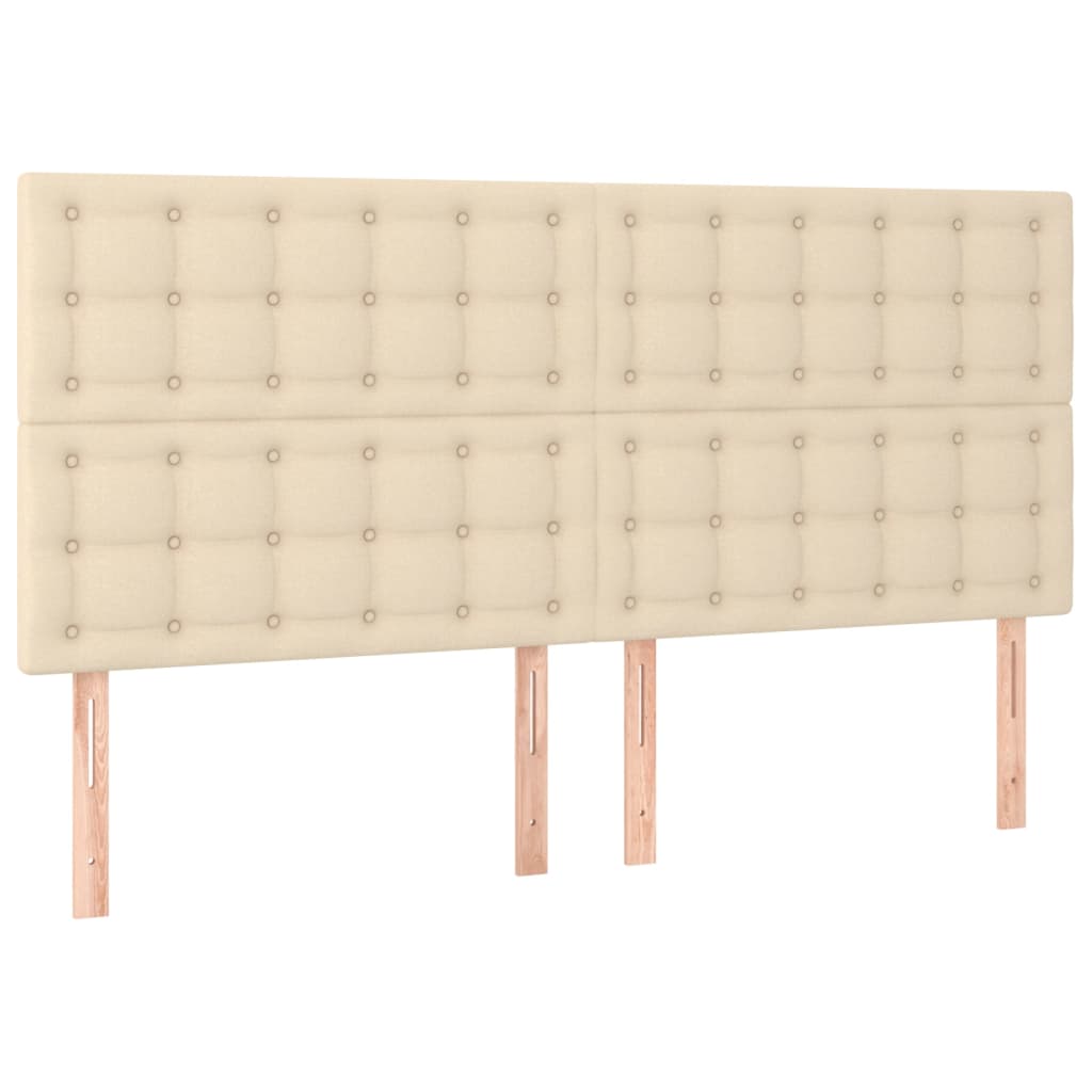LED uzglavlje krem 160x5x118/128 cm od tkanine