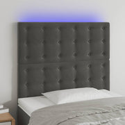 LED uzglavlje tamnosivo 80x5x118/128 cm baršunasto