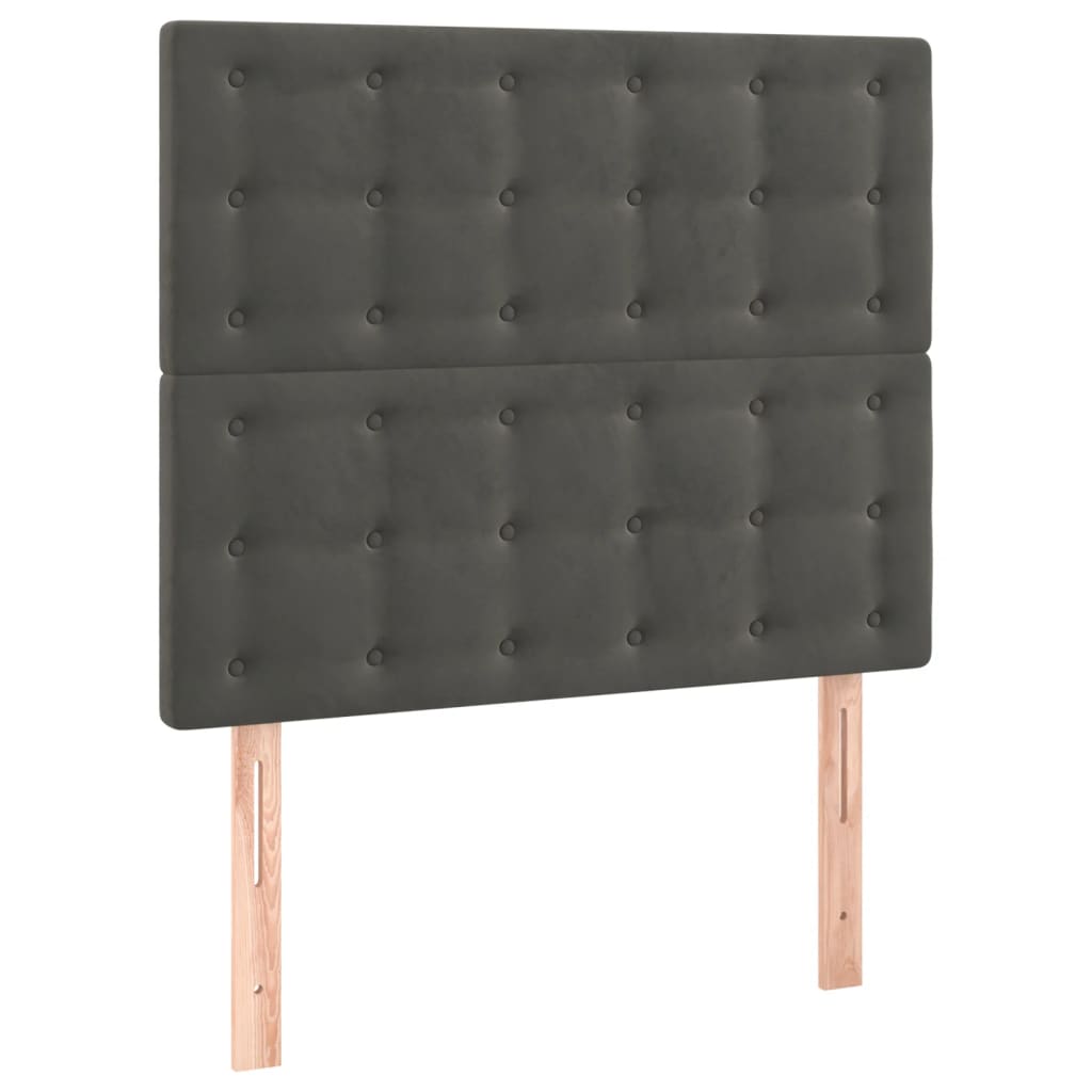 LED uzglavlje tamnosivo 90x5x118/128 cm baršunasto