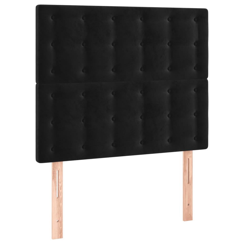 LED uzglavlje crno 90x5x118/128 cm baršunasto