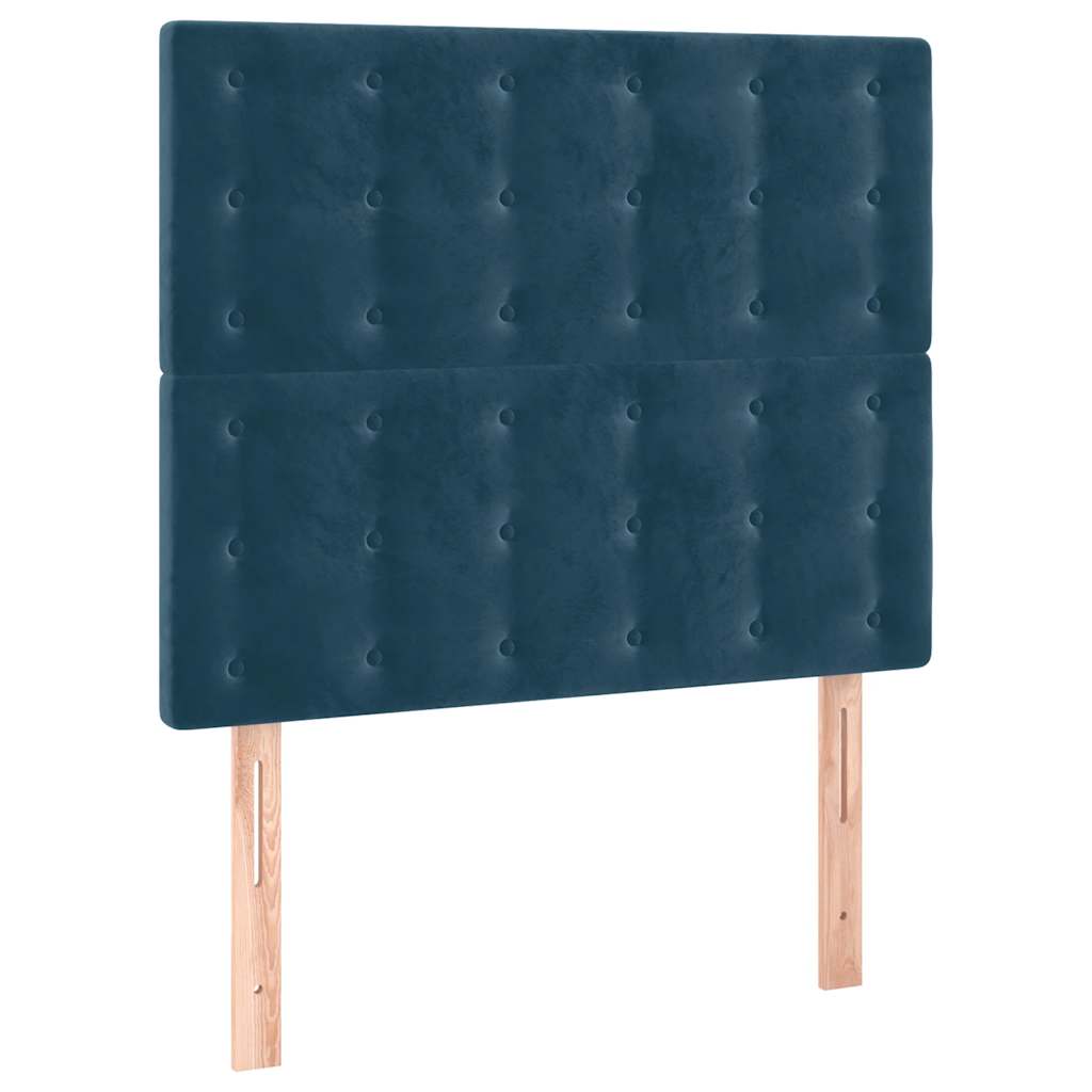 LED uzglavlje tamnoplavo 90x5x118/128 cm baršunasto
