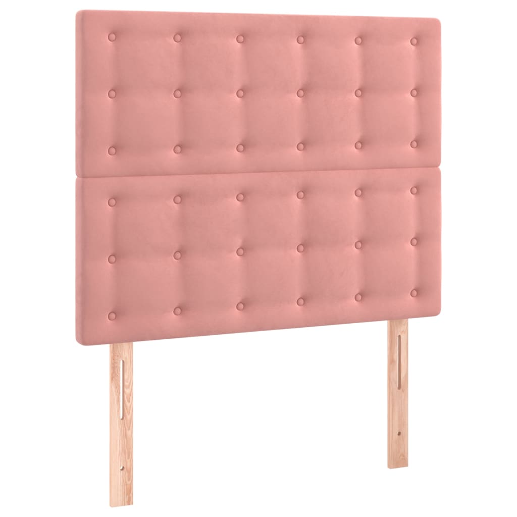 LED uzglavlje ružičasto 90x5x118/128 cm baršunasto