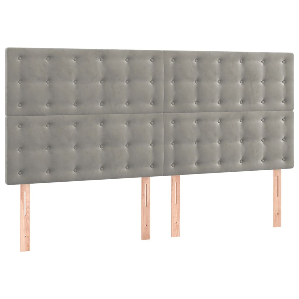 LED uzglavlje svjetlosivo 160x5x118/128 cm baršunasto