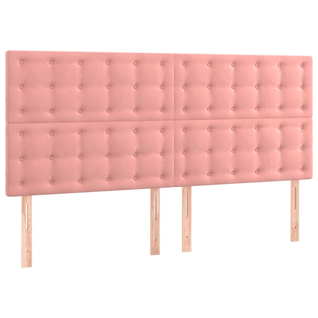 LED uzglavlje ružičasto 160x5x118/128 cm baršunasto