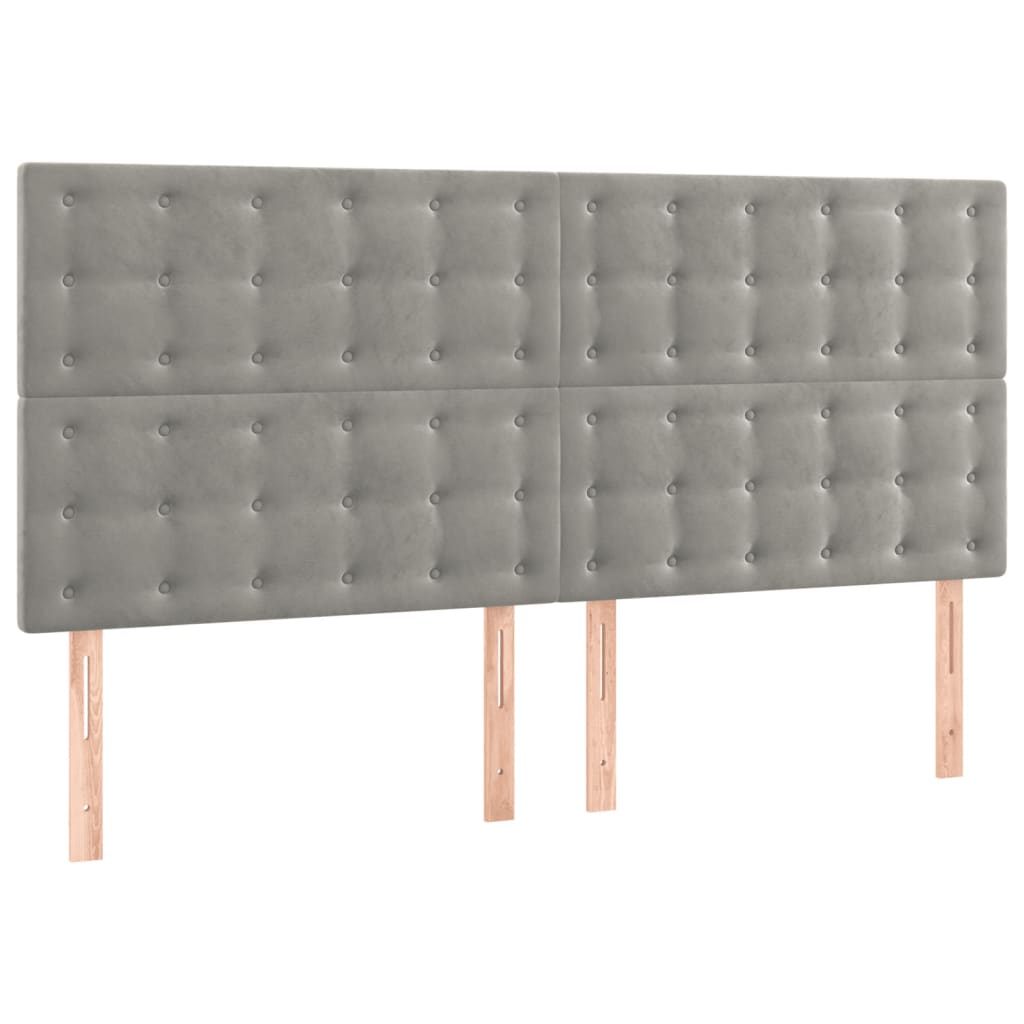 LED uzglavlje svjetlosivo 180x5x118/128 cm baršunasto