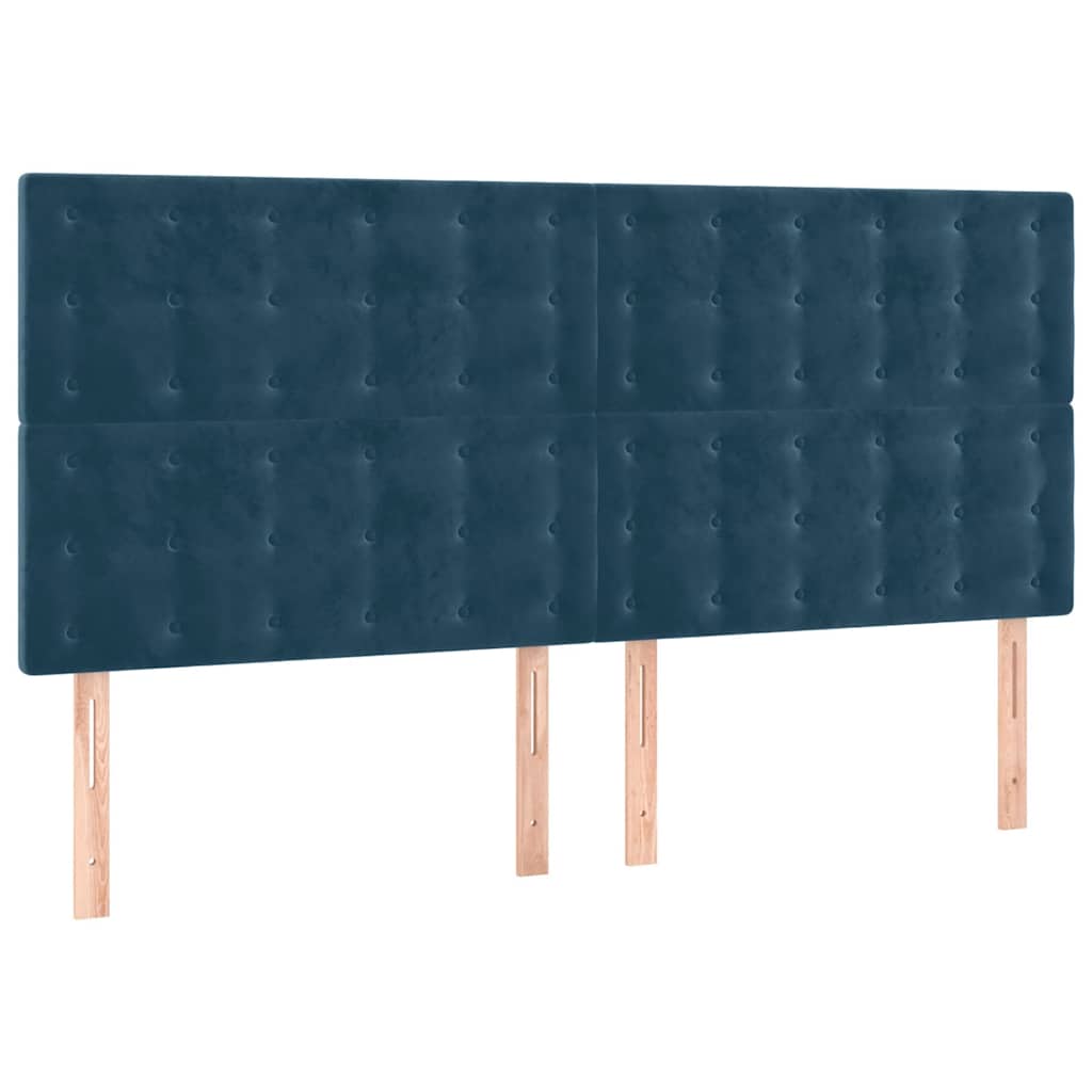 LED uzglavlje tamnoplavo 180x5x118/128 cm baršunasto