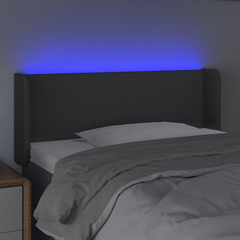 LED uzglavlje tamnosivo 83x16x78/88 cm od tkanine