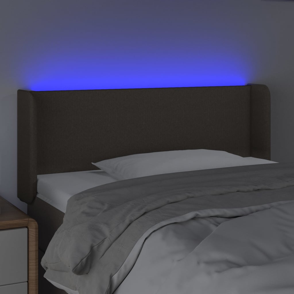LED uzglavlje smeđesivo 83x16x78/88 cm od tkanine