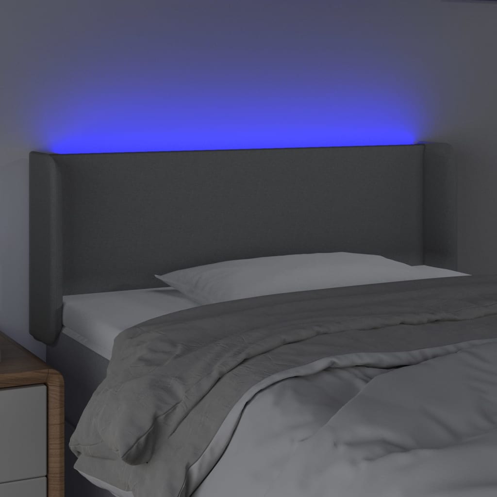 LED uzglavlje svjetlosivo 103x16x78/88 cm od tkanine