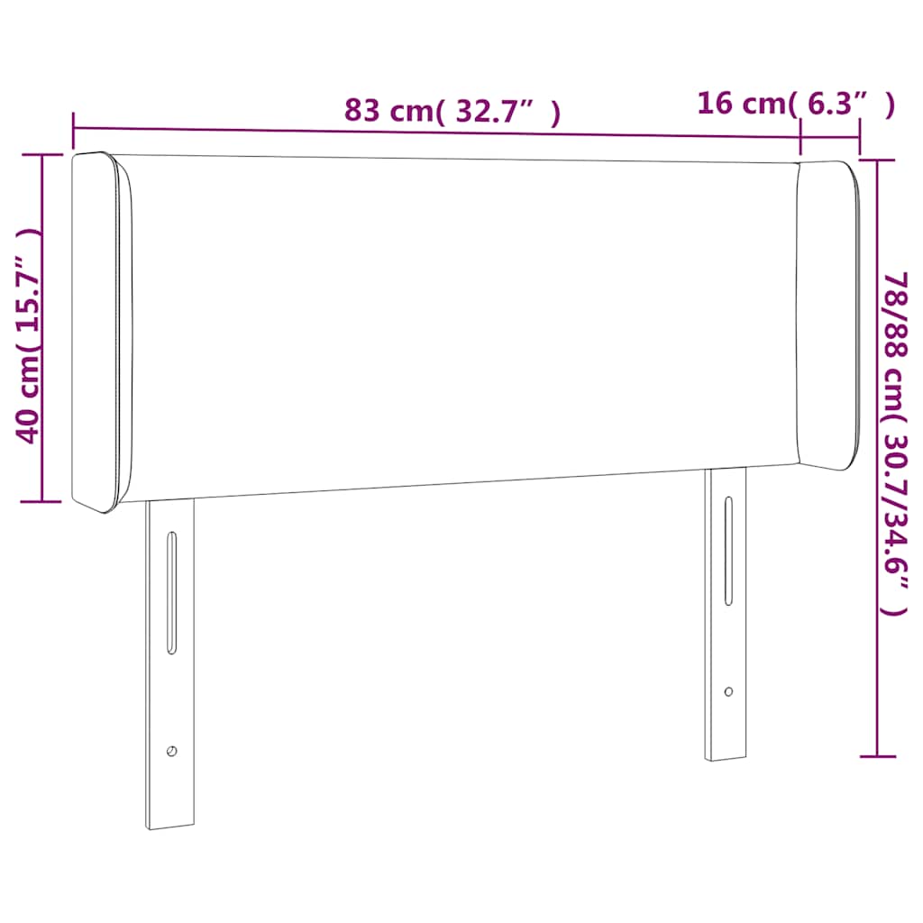 LED uzglavlje tamnoplavo 83x16x78/88 cm baršunasto