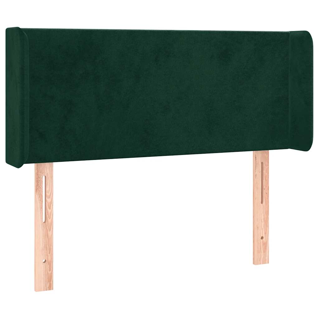LED uzglavlje tamnozeleno 93x16x78/88 cm baršunasto