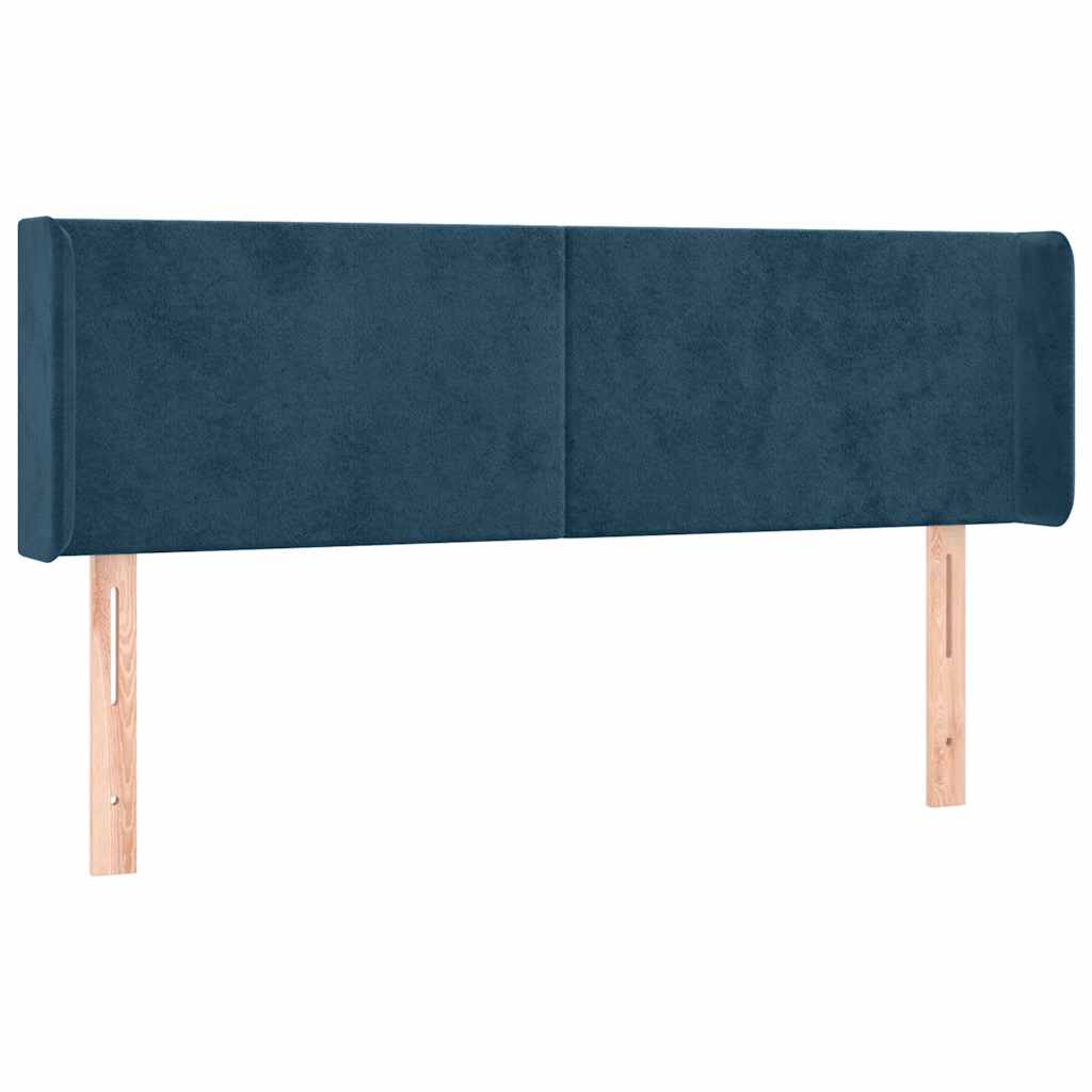 LED uzglavlje tamnoplavo 147x16x78/88 cm baršunasto