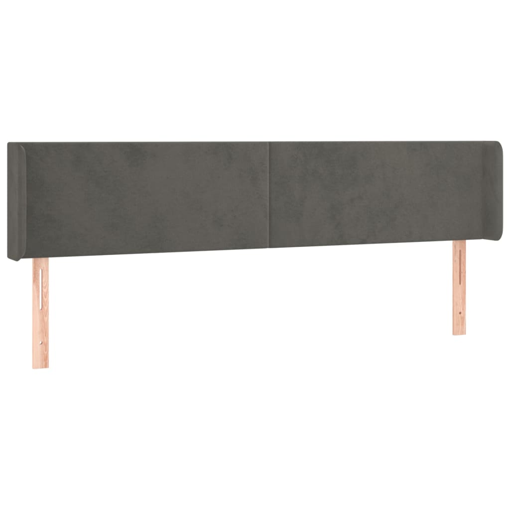 LED uzglavlje tamnosivo 163x16x78/88 cm baršunasto
