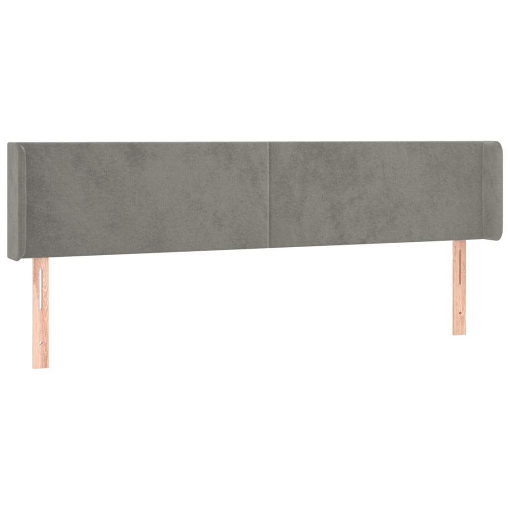 LED uzglavlje svjetlosivo 183x16x78/88 cm baršunasto