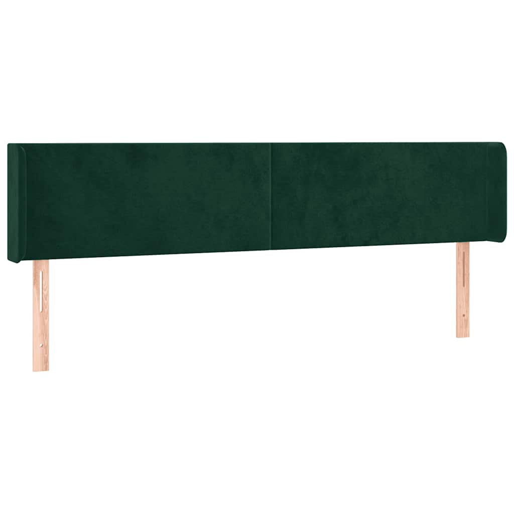 LED uzglavlje tamnozeleno 183x16x78/88 cm baršunasto