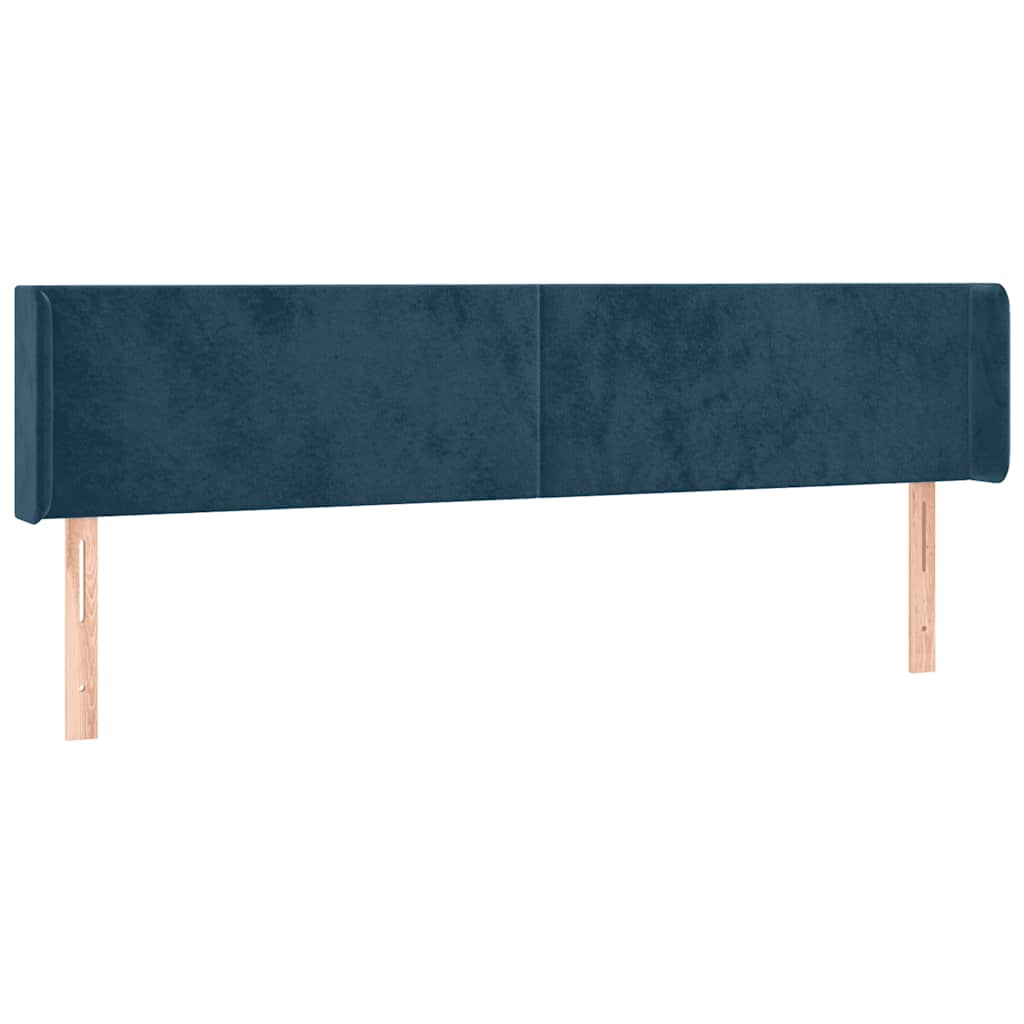 LED uzglavlje tamnoplavo 203x16x78/88 cm baršunasto