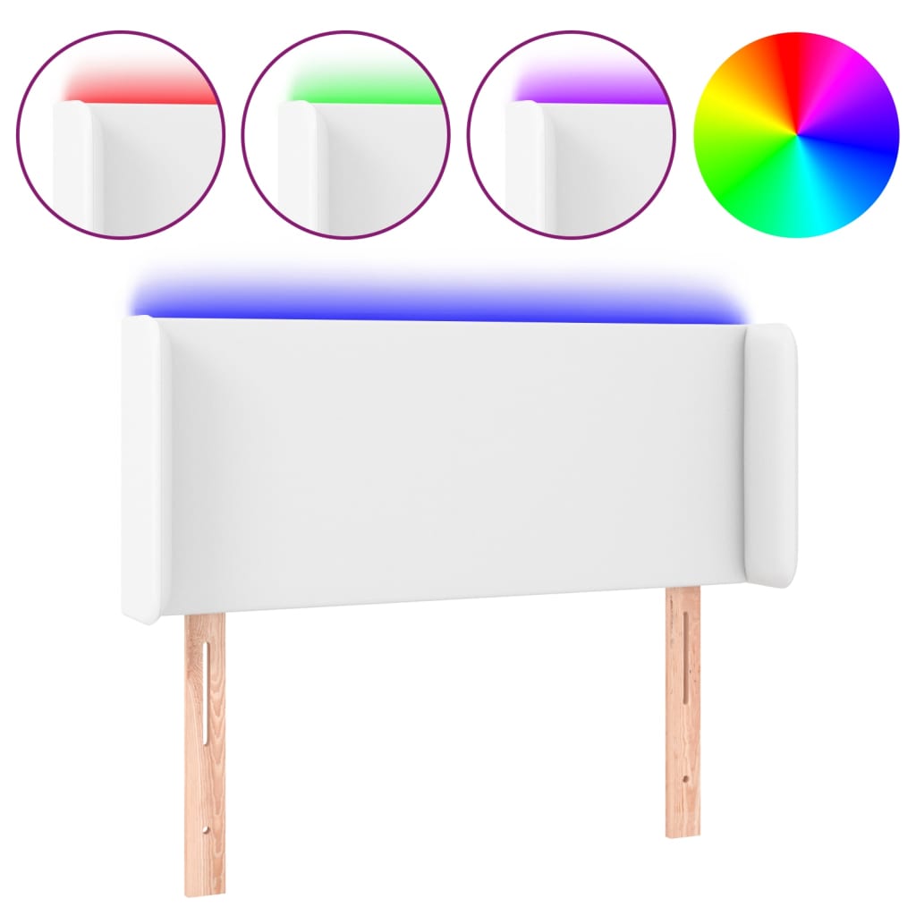 LED uzglavlje bijelo 83x16x78/88 cm od umjetne kože