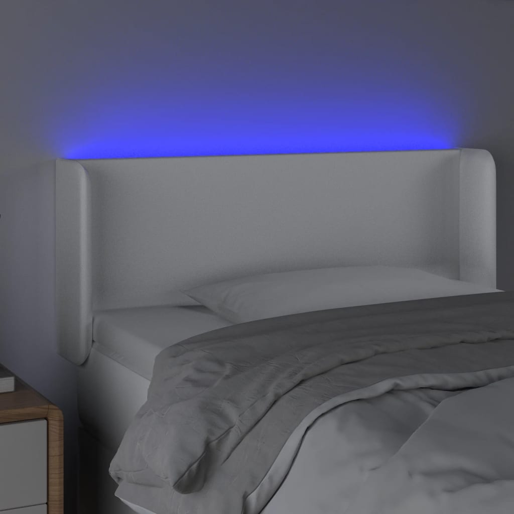 LED uzglavlje bijelo 83x16x78/88 cm od umjetne kože