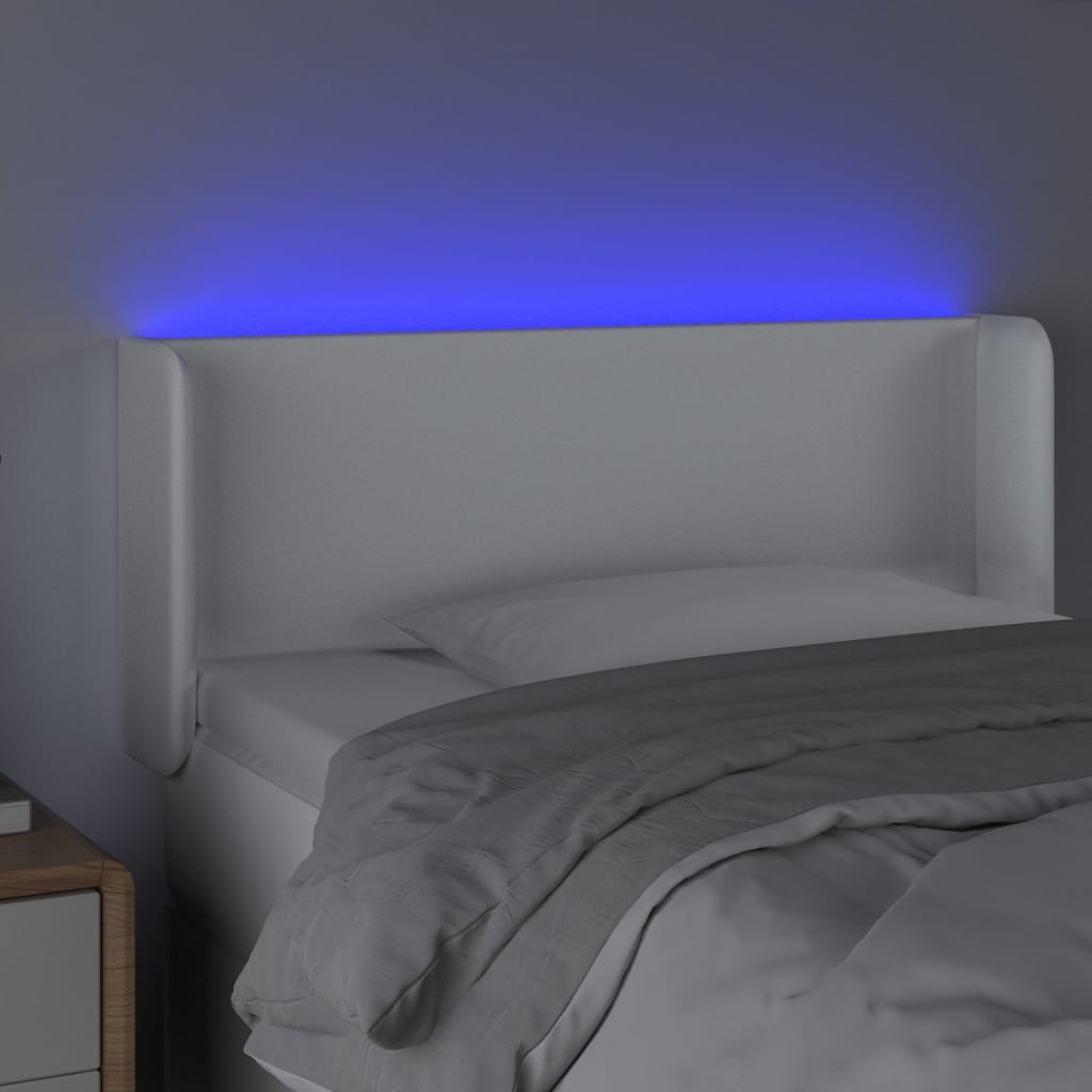 LED uzglavlje bijelo 93x16x78/88 cm od umjetne kože