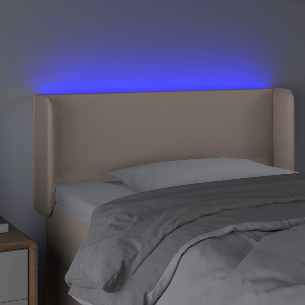 LED uzglavlje boja cappuccina 93x16x78/88 cm od umjetne kože