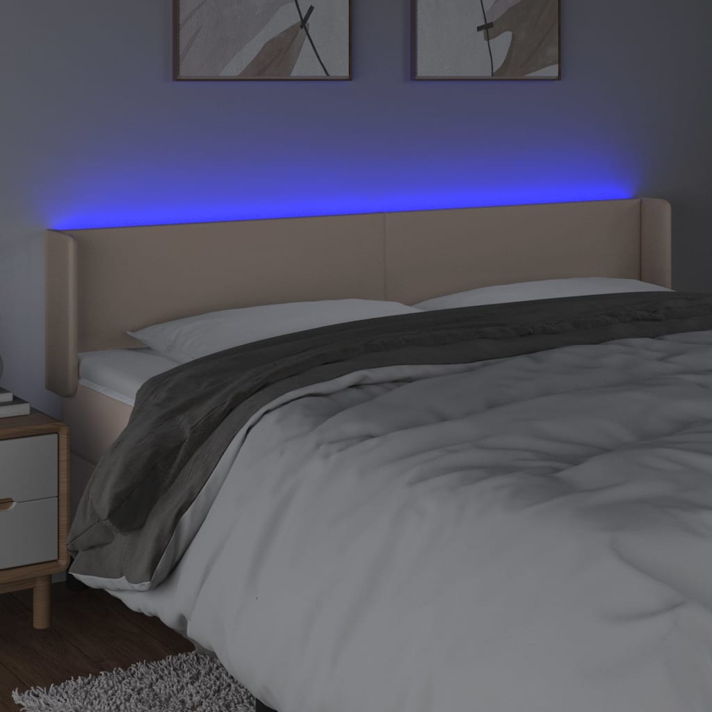 LED uzglavlje boja cappuccina 183x16x78/88 cm od umjetne kože
