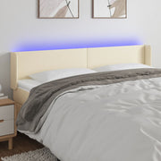 LED uzglavlje krem 203x16x78/88 cm od umjetne kože