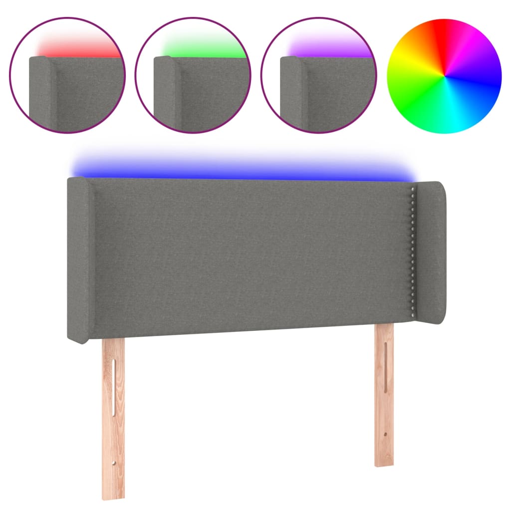 LED uzglavlje tamnosivo 83x16x78/88 cm od tkanine