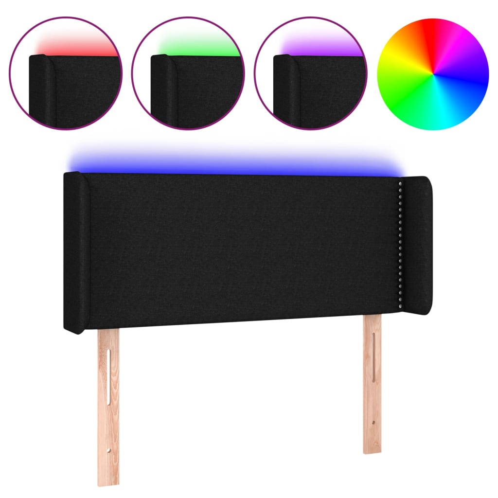 LED uzglavlje crno 83x16x78/88 cm od tkanine