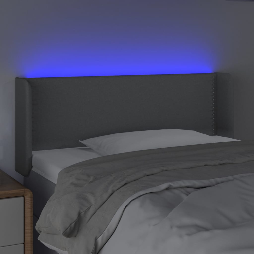 LED uzglavlje svjetlosivo 93x16x78/88 cm od tkanine