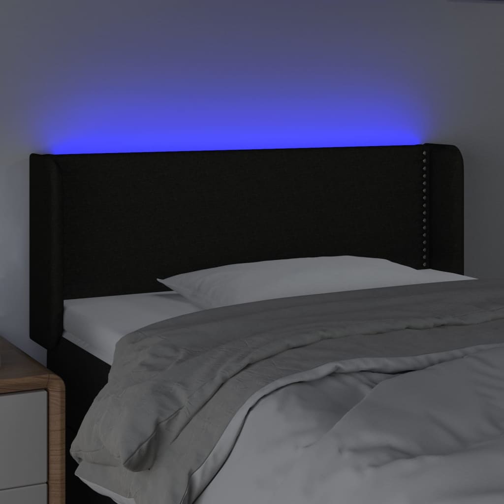 LED uzglavlje crno 93x16x78/88 cm od tkanine