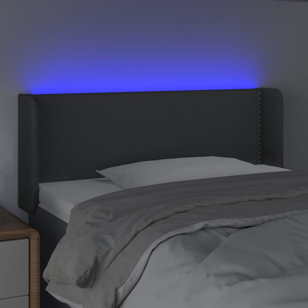 LED uzglavlje tamnosivo 103x16x78/88 cm od tkanine