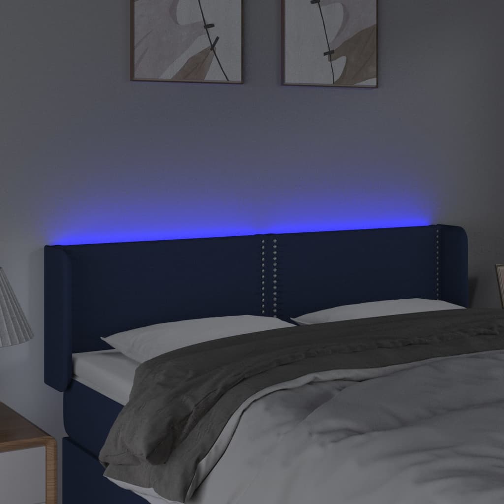 LED uzglavlje plavo 147x16x78/88 cm od tkanine